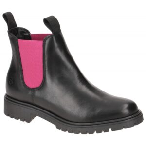 Tamaris 1-25070-41 Chelsea Boots schwarz pink fuxia Leder