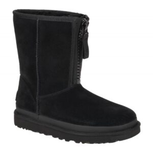 UGG CLASSIC SHORT ZIPPER TAPE LOGO 1144035 BLK schwarz - Winterstiefel f?r Damen