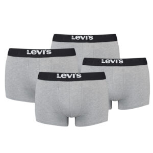 Levi's Solid Basic Herren Boxershorts Unterwäsche aus Bio-Baumwolle im 4er Pack
