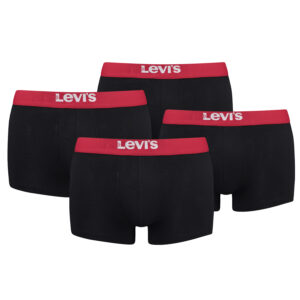 Levi's Solid Basic Herren Boxershorts Unterwäsche aus Bio-Baumwolle im 4er Pack