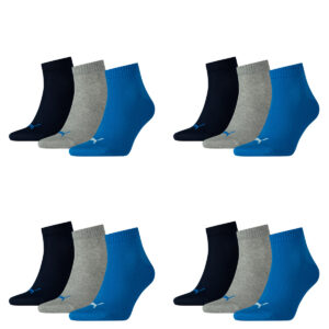 12 Paar Puma Unisex Quarter Socken Sneaker Gr. 35 - 49  für Damen Herren Füßling...