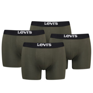 Levi's Solid Herren Boxershorts Unterwäsche aus Bio-Baumwolle im 4er Pack
