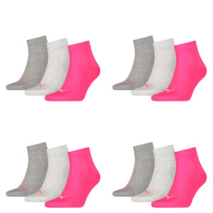 12 Paar Puma Unisex Quarter Socken Sneaker Gr. 35 - 49  für Damen Herren Füßling...