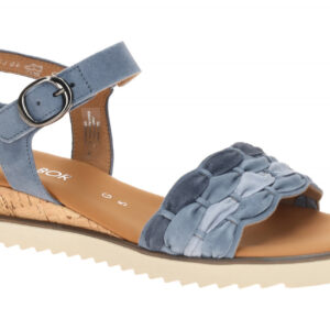 Gabor 82.758.26 hell-blau - Riemchen Sandale f?r Damen