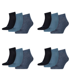 12 Paar Puma Unisex Quarter Socken Sneaker Gr. 35 - 49  für Damen Herren Füßling...