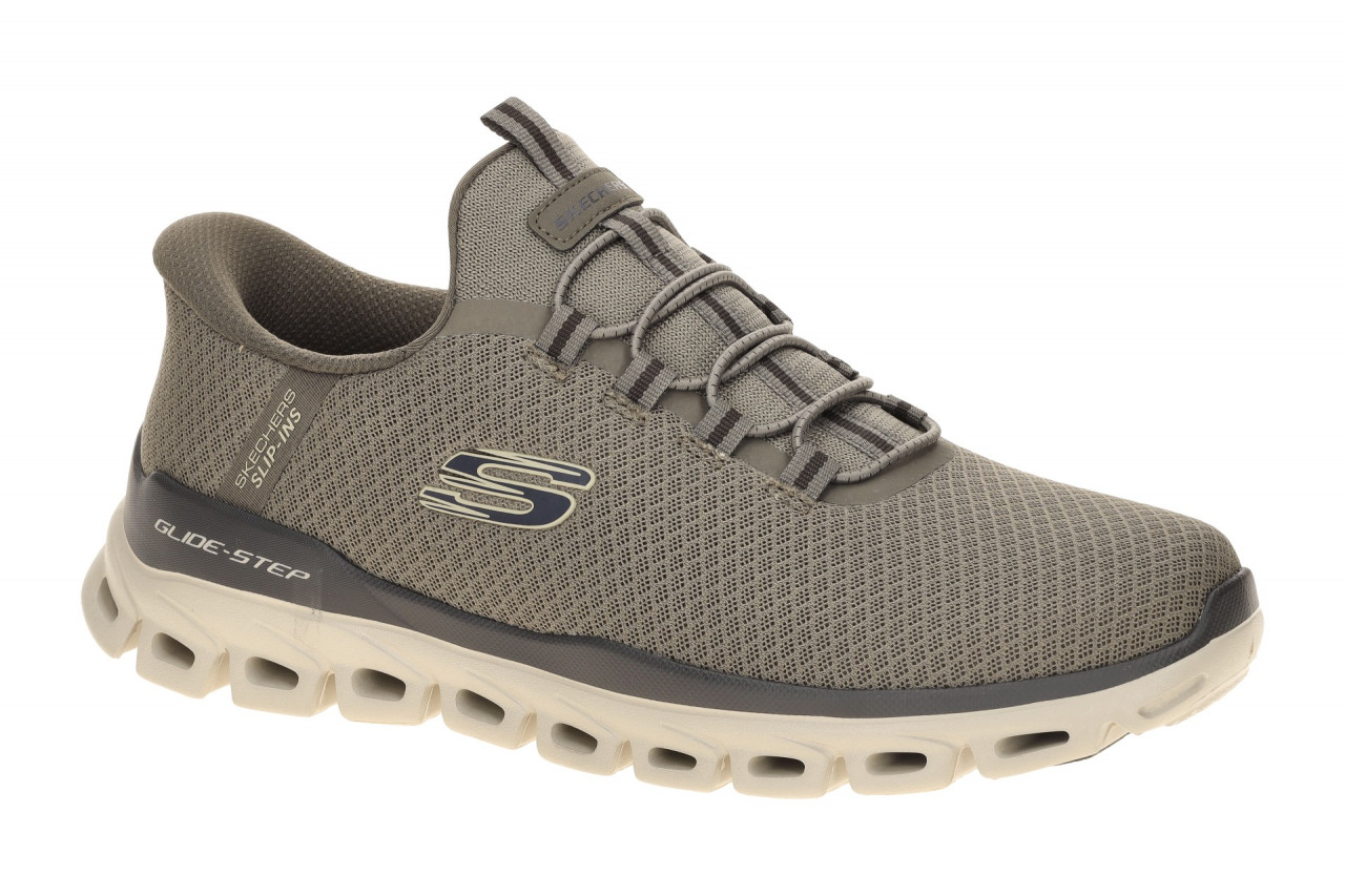 Skechers GLIDE STEP 233010 BRNT taupe - sportliche Slipper f?r Herren 1 Skechers GLIDE STEP 233010 BRNT taupe - sportliche Slipper f?r Herren