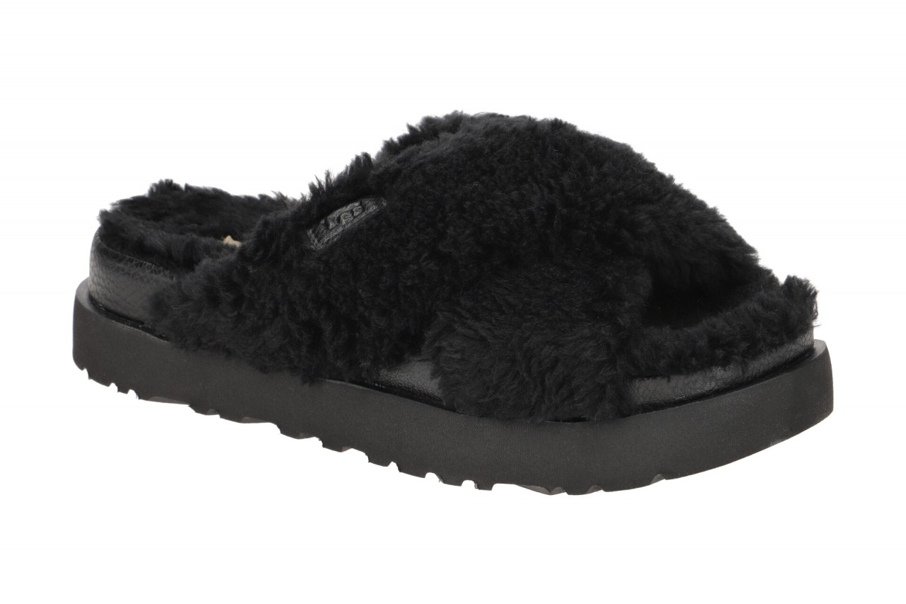 UGG FUZZ SUGAR CROSS SLIDE 1120860 BLK schwarz - bequeme Pantolette f?r Damen 1 UGG FUZZ SUGAR CROSS SLIDE 1120860 BLK schwarz - bequeme Pantolette f?r Damen