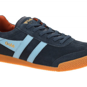 Gola CMA192HE Harrier Herren Sneakers Blau Echtleder rund Gummisohle