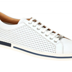 Galizio Torresi Herrenschuhe 417530A Wei? Blau Echtleder Gummisohle Schn?rschuhe