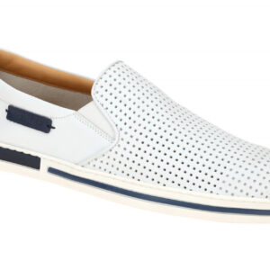 Galizio Torresi Herrensportliche Slipper 440810A wei? + blau (bianco / blu) E...