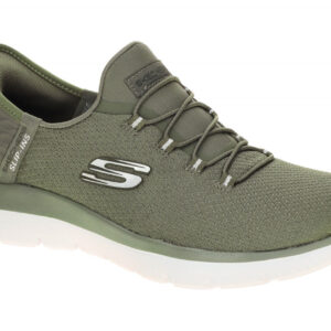 Skechers 150123 OLV Damen Sneaker olive Gr?n - Hand Free Slip Ins, Air Cooled...