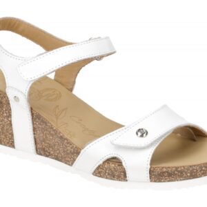 Panama Jack Damen Sandalette Julia Basics B17 Wei? Echtleder Keilabsatz 4,5cm