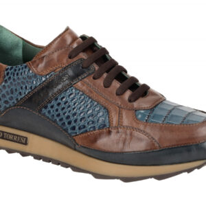 Galizio Torresi 415128B Sneakers blau-nougat Echtleder Gummisohle herrenschuhe
