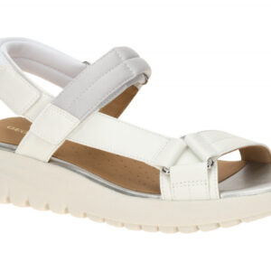 Geox Damen Sandale D65BSD FLEXTRIDE S in Wei? - white/lt grey, Keilabsatz 2cm