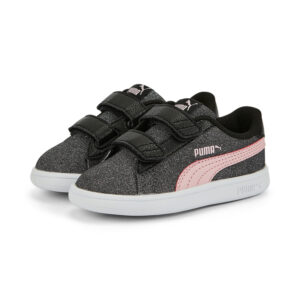 Puma Smash v2 Glitz Glam V Inf Glitzer Junior Mädchen Schuh Klett schwarz 367380