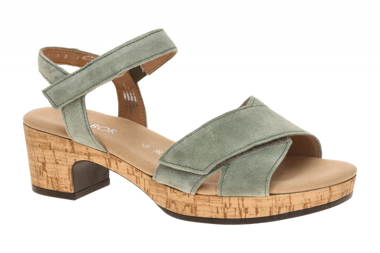 Gabor 82.072 Damen Plateau Sandalette Riemchen gr?n pine Velourleder 1 Gabor 82.072 Damen Plateau Sandalette Riemchen gr?n pine Velourleder