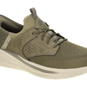 Skechers 210889 KHK Herren Slipper Gr?n Khaki Vegan Air Cooled Memory Foam