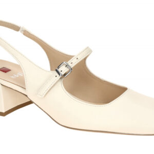 H?gl 4120 0800 LILIAN Sling Pumps Wei? Waxpaper Premium Echtleder Blockabsatz
