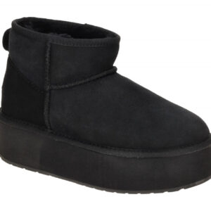 EMU W13082 BLAK Winterstiefelette Damen Stinger Micro Flatform Schwarz Leder ...