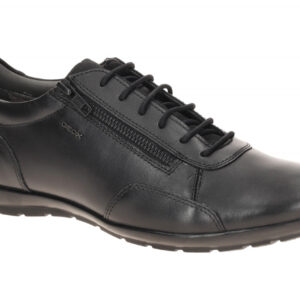 Geox U74A5A 00043 C9999 Herrenschuhe Schwarz Echtleder Halbschuhe atmungsaktiv