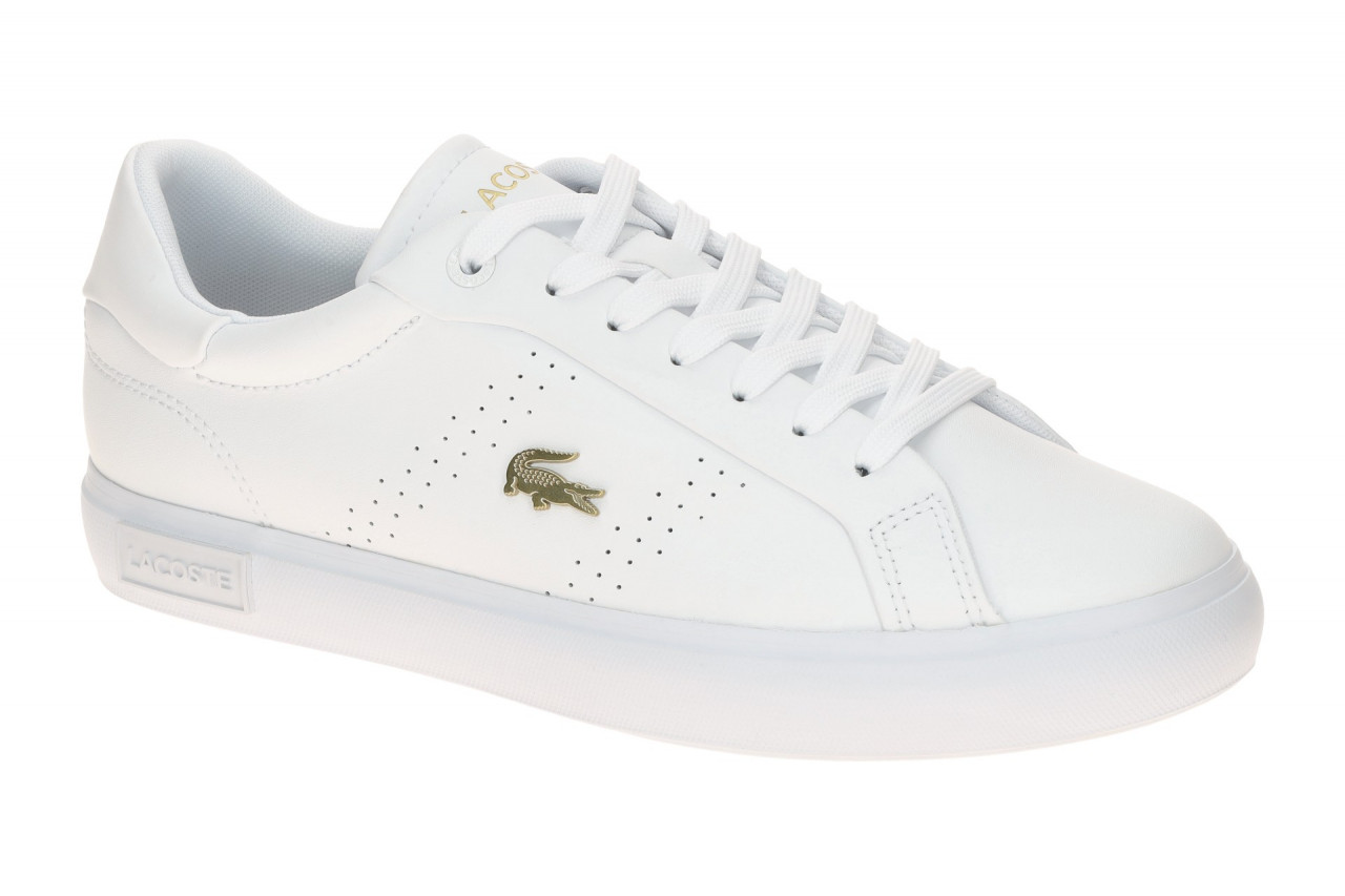 Lacoste Powercourt 2.0 Damen Sneaker wei?/gold Echtleder normal Weite 1 Lacoste Powercourt 2.0 Damen Sneaker wei?/gold Echtleder normal Weite