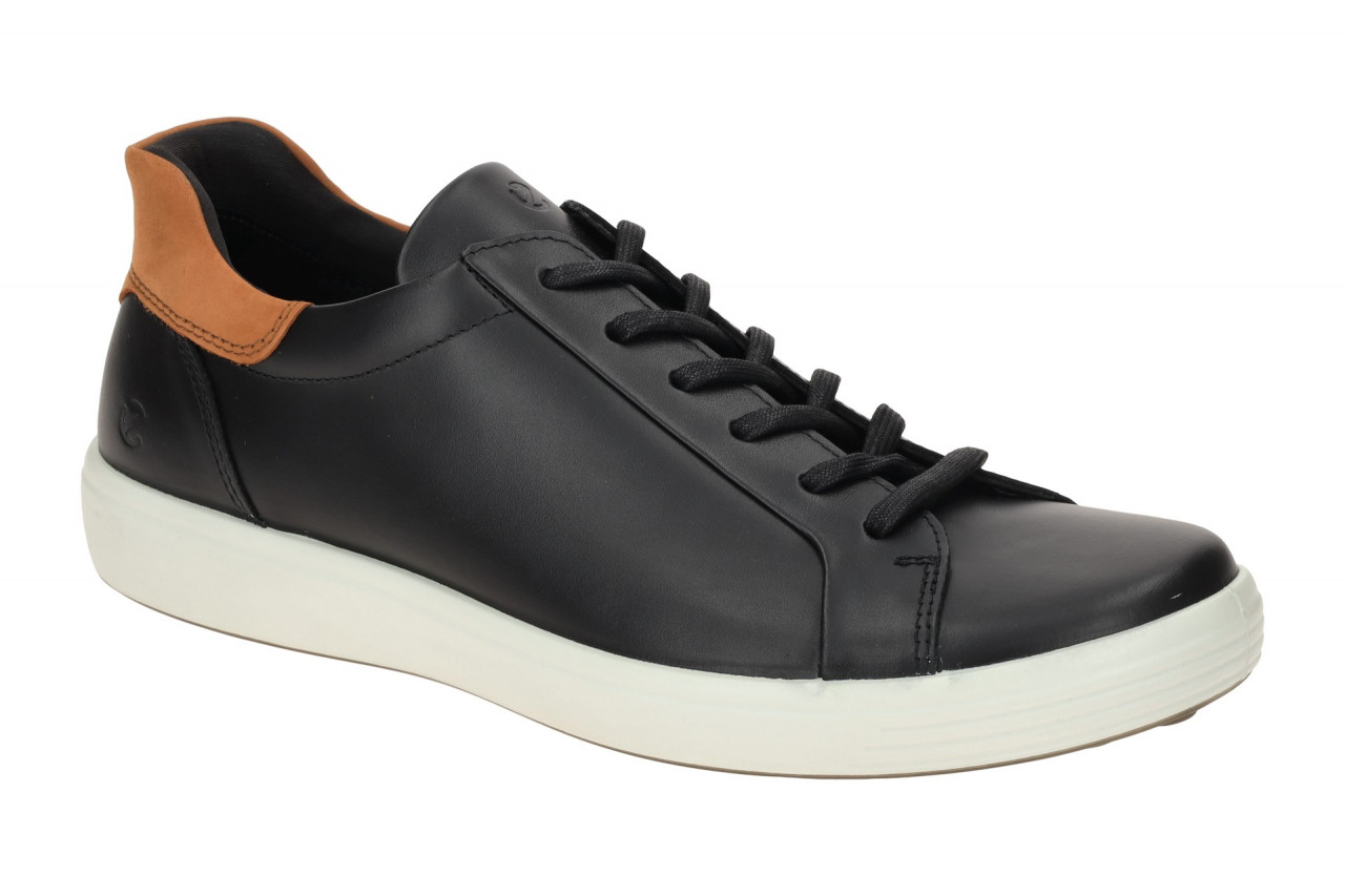 Ecco 470824 Soft 7 Mens Slip On V2 - Herrenschuhe schwarz/cognac 1 Ecco 470824 Soft 7 Mens Slip On V2 - Herrenschuhe schwarz/cognac