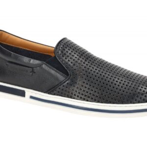 Galizio Torresi GT 440810A Herrensportliche Slipper Schwarz denim Echtleder w...