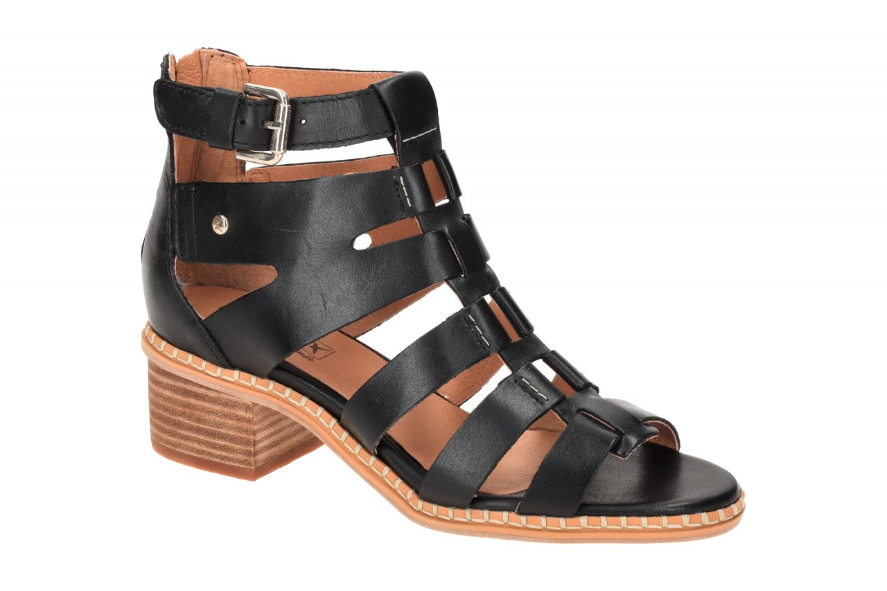 Pikolinos W3H-1823 Black Damen Sandalette Riemchen Schwarz Holzabsatz 4cm 1 Pikolinos W3H-1823 Black Damen Sandalette Riemchen Schwarz Holzabsatz 4cm