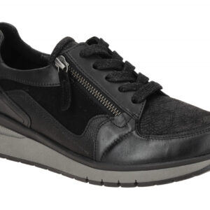 Gabor 76.307.67 Damen Sneaker schwarz - Gabor Comfort, flaches Profil