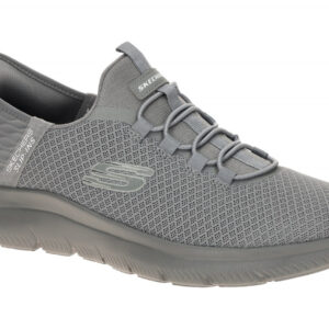 Skechers 232457 GRY Herren Slipper grau Textil Air Cooled Memory Foam