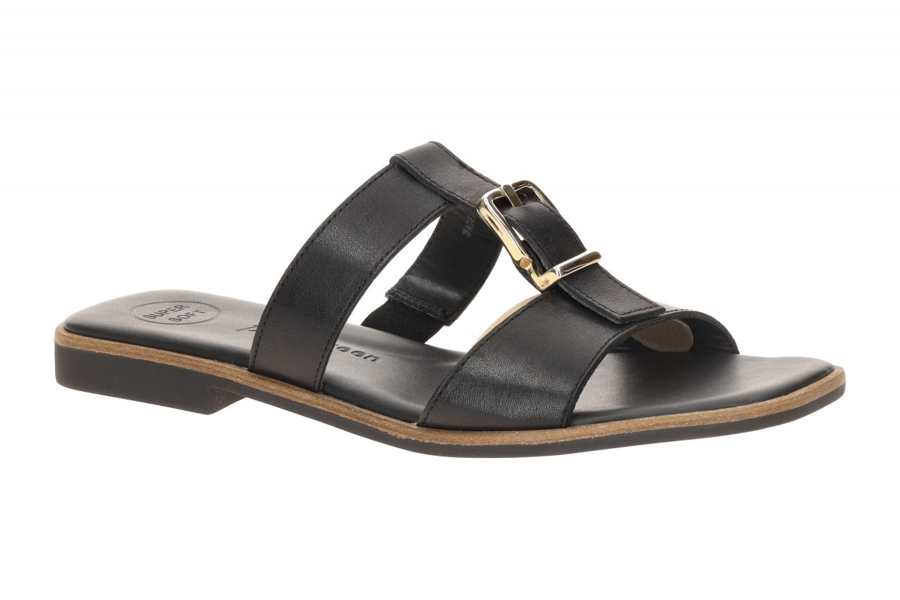 Paul Green Damen Pantolette 6188-009 Schwarz Echtleder T-Steg Blockabsatz 1 Paul Green Damen Pantolette 6188-009 Schwarz Echtleder T-Steg Blockabsatz