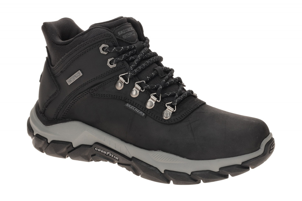 Skechers 205337 BLK SANTORO - RELIC Mid Cut Sneaker Schwarz Echtleder Synthetik 1 Skechers 205337 BLK SANTORO - RELIC Mid Cut Sneaker Schwarz Echtleder Synthetik