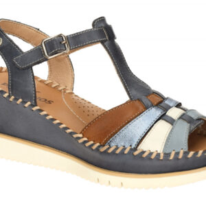 Pikolinos Damen Sandale AGUADULCE W3Z-1836C1 Pacific Blau Keilabsatz 4cm