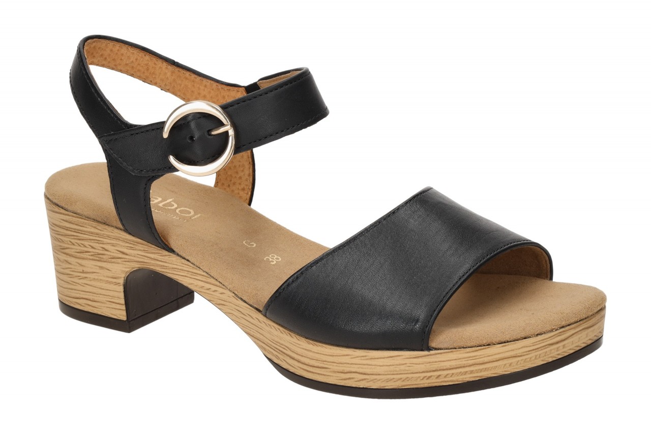 Gabor 82.071.57 Damen Sandalette Schwarz (Gold) Riemchen Plateau-Sandalette 1 Gabor 82.071.57 Damen Sandalette Schwarz (Gold) Riemchen Plateau-Sandalette