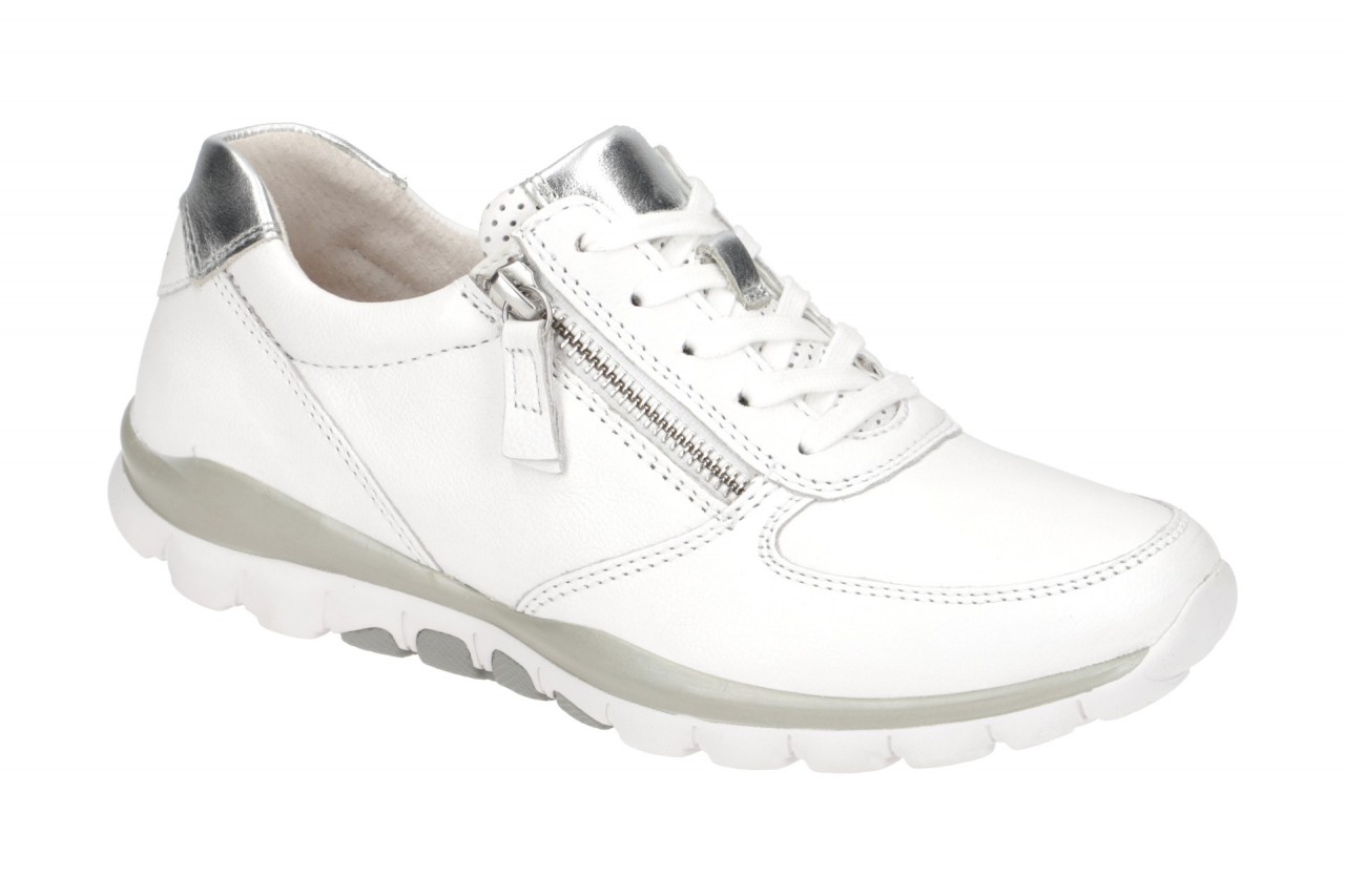 Gabor 86.968.51 ROLLINGSOFT Damen Sneaker Wei? Silber PU Laufsohle Komfort Fu... 1 Gabor 86.968.51 ROLLINGSOFT Damen Sneaker Wei? Silber PU Laufsohle Komfort Fu...