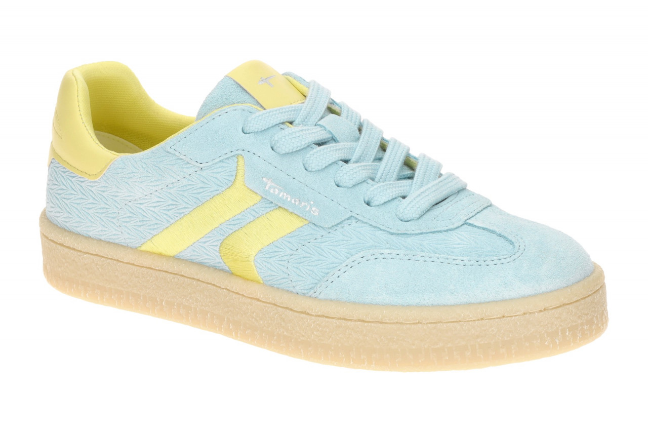 Tamaris 1-23723-44 88A Damenschuhe Plateau Sneakers light blue Velourleder Mix 1 Tamaris 1-23723-44 88A Damenschuhe Plateau Sneakers light blue Velourleder Mix