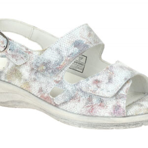 Waldl?ufer Damen Sandale 811016 Merle Grau Multi/Silber Wedge - Bequeme Echtl...