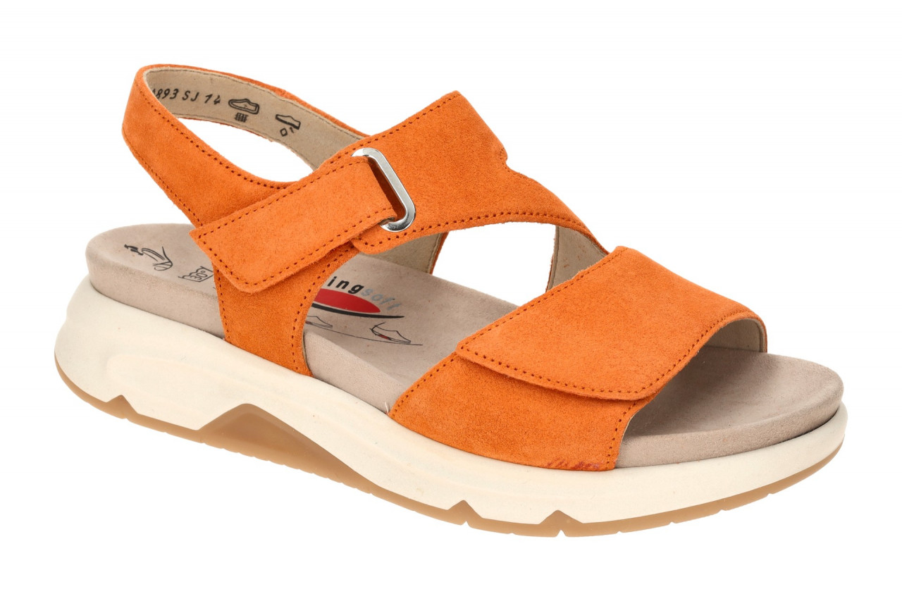 Gabor Sandale 66.885.35 ROLLINGSOFT Orange Mandarine Keilabsatz 1,5cm 1 Gabor Sandale 66.885.35 ROLLINGSOFT Orange Mandarine Keilabsatz 1,5cm