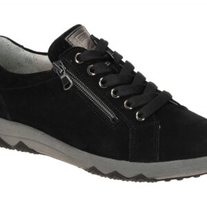 Waldl?ufer 961001 H-TERESA Damenschuhe schwarz/schiefer bequeme Schn?r-Halbsc...