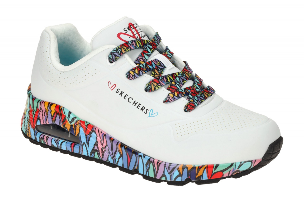 Skechers 177918 WMLT Damen UNO - RAVAGED LOVE Sneaker wei? + bunte Herzen 1 Skechers 177918 WMLT Damen UNO - RAVAGED LOVE Sneaker wei? + bunte Herzen