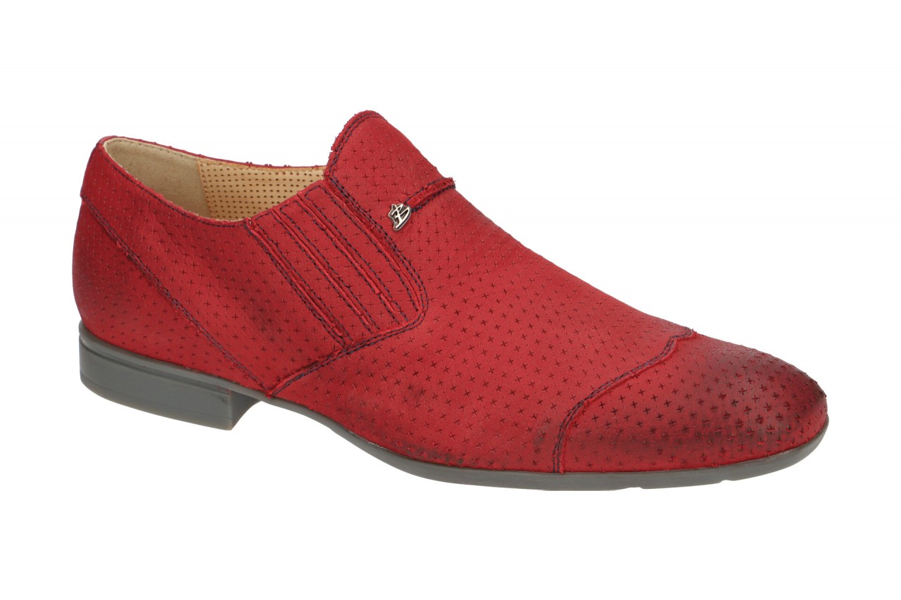 Bello BL197 rosso elegante Herrenslipper in Rot - Glattleder mit blau Ziern?hten 1 Bello BL197 rosso elegante Herrenslipper in Rot - Glattleder mit blau Ziern?hten