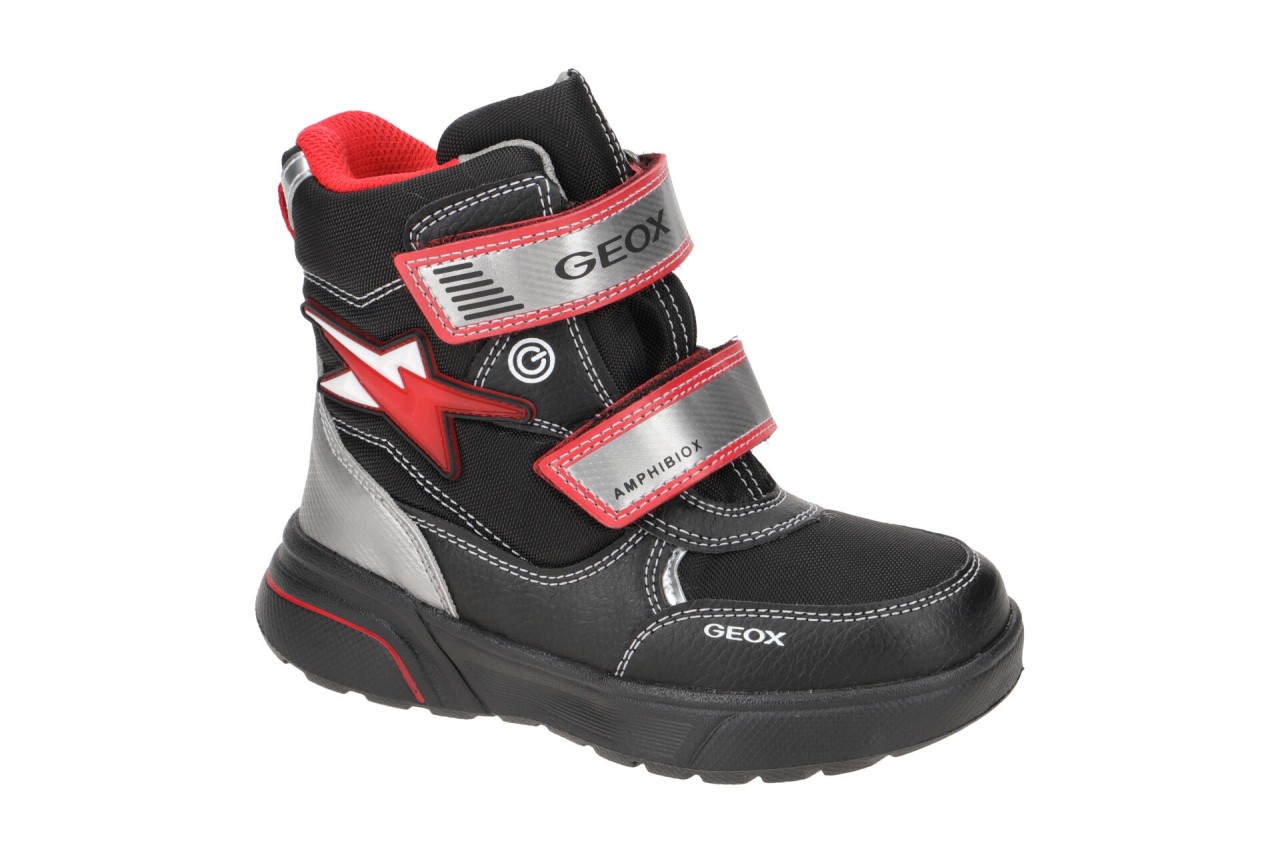 Geox J267UC SVEGGEN BOY Kinderschuhe schwarz rot wasserdicht Klett Winter Sti... 1 Geox J267UC SVEGGEN BOY Kinderschuhe schwarz rot wasserdicht Klett Winter Sti...