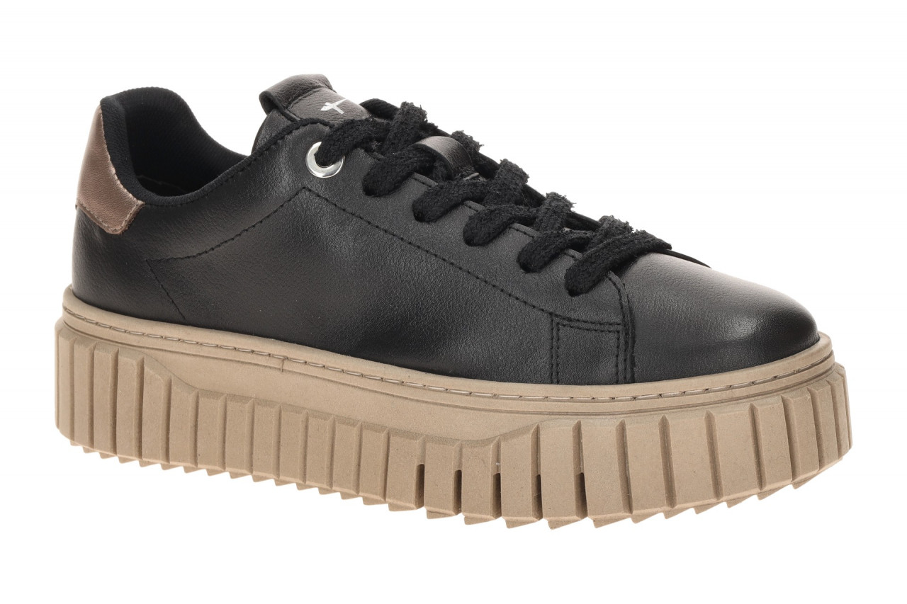 Tamaris 1-23702-45 Schwarz Plateau Sneaker Damen schwarz gold metallic Flex-Zone 1 Tamaris 1-23702-45 Schwarz Plateau Sneaker Damen schwarz gold metallic Flex-Zone
