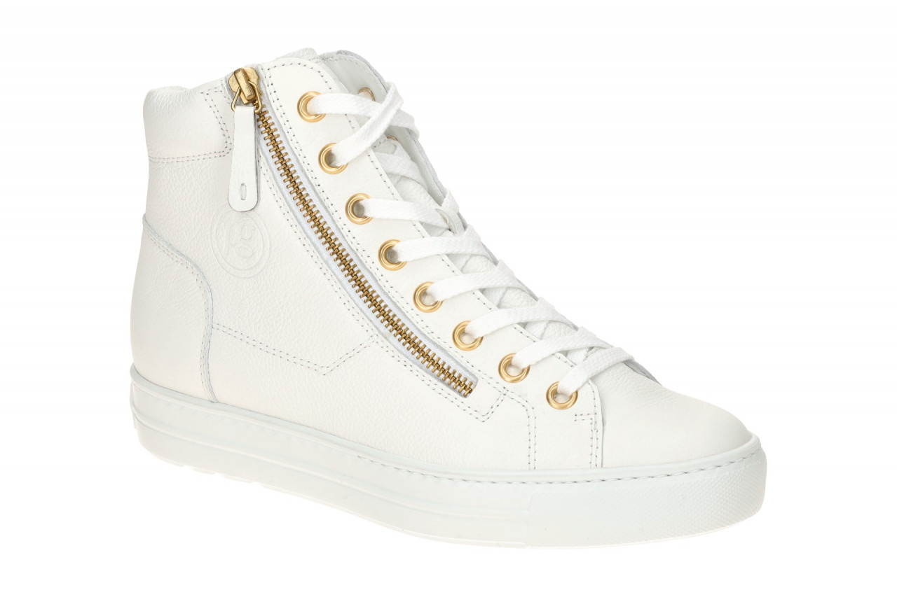 Paul Green Damen Mid-Sneaker Boots 4024-18 wei?/oro mit goldfarbenen ?sen 1 Paul Green Damen Mid-Sneaker Boots 4024-18 wei?/oro mit goldfarbenen ?sen