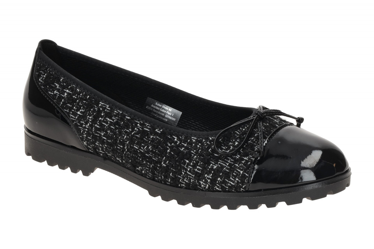 Gabor Damen Ballerinas 74.100.47 Schwarz Glitzer Slipper Fu?bett aus Echtleder 1 Gabor Damen Ballerinas 74.100.47 Schwarz Glitzer Slipper Fu?bett aus Echtleder