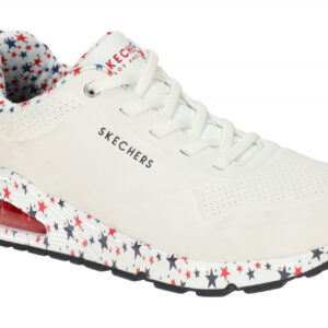 Skechers 177008 WRDB Damenschuhe UNO - FREE STRYDE Wei?/Rot/Blau Memory Foam ...