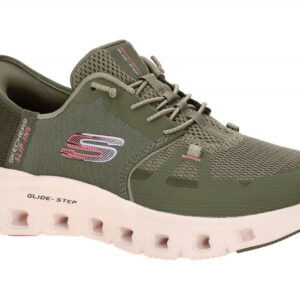Skechers 150420 OLV Damen Slipper Olive Gr?n Air Cooled Memory Foam