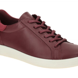 Ecco 470843 SOFT 7 EASY SLIP LACE Sneaker, rot - dark ruby/red plum, Echtleder
