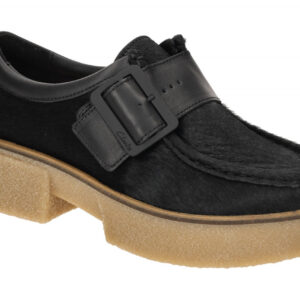 Clarks 26178678 4 Linoso Monk Schwarz Damenschuhe Plateau Mokassin Blockabsatz