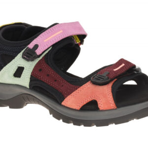 Ecco 06956361661 Yucatan Sandale Damen Multicolor Schwarz Velour Gummisohle